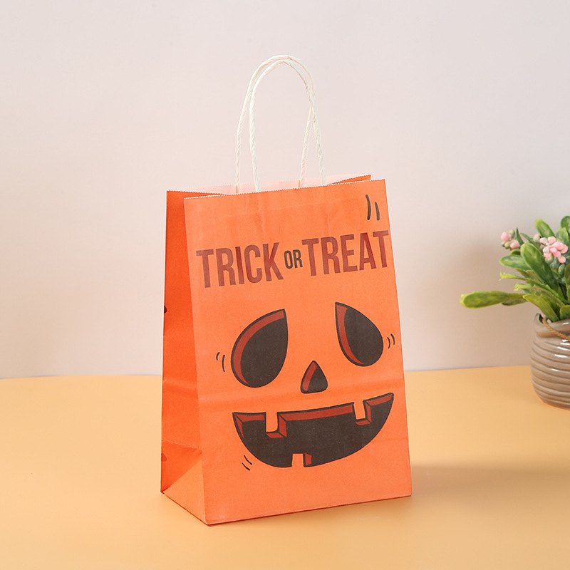 Customized Halloween Paper Candy Bag Twisted Handles Gift Candy Print Logo Gift Packaging Bags