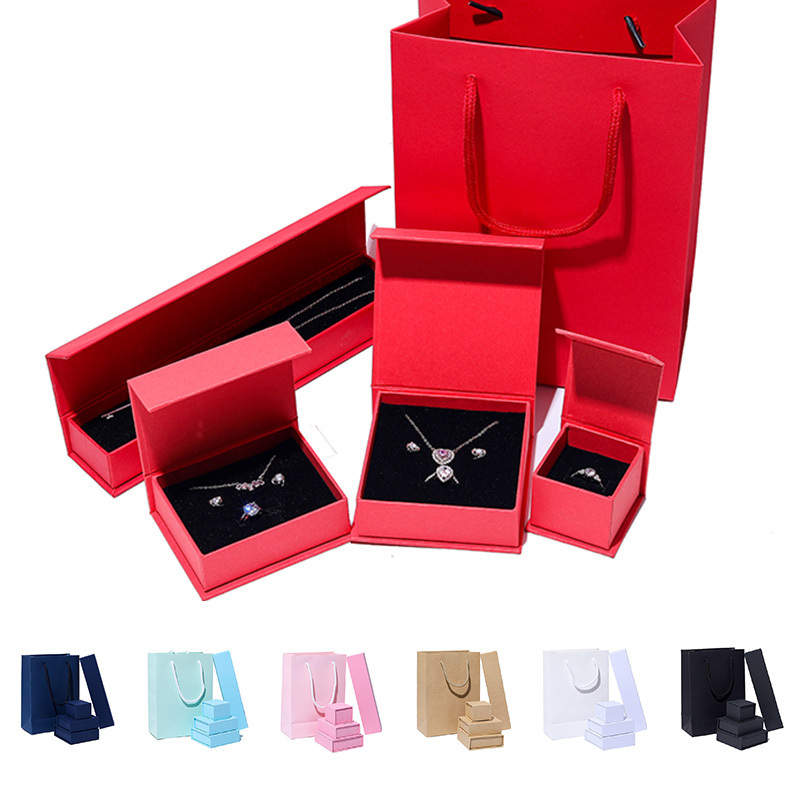 Wholesale Jewelry Gift Boxes Custom Logo Packaging Jewelry Boxes Paper Earrings Ring Necklace Bracelet Case Jewelry Boxes