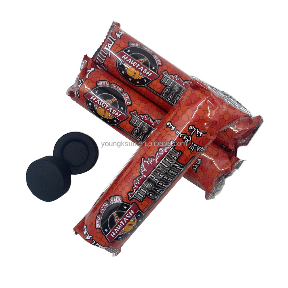 YKS fruit wood 33mm hookah coal round shape shisha charcoal master