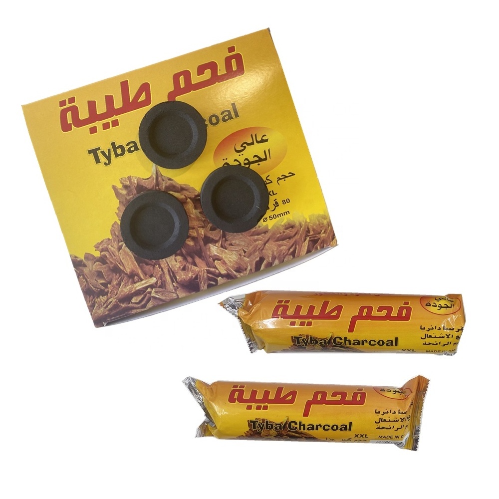 YKS Middle East popular Tyba Charcoal Round Incense Bakhoor Shisha Charbon Charcoal for Hookah