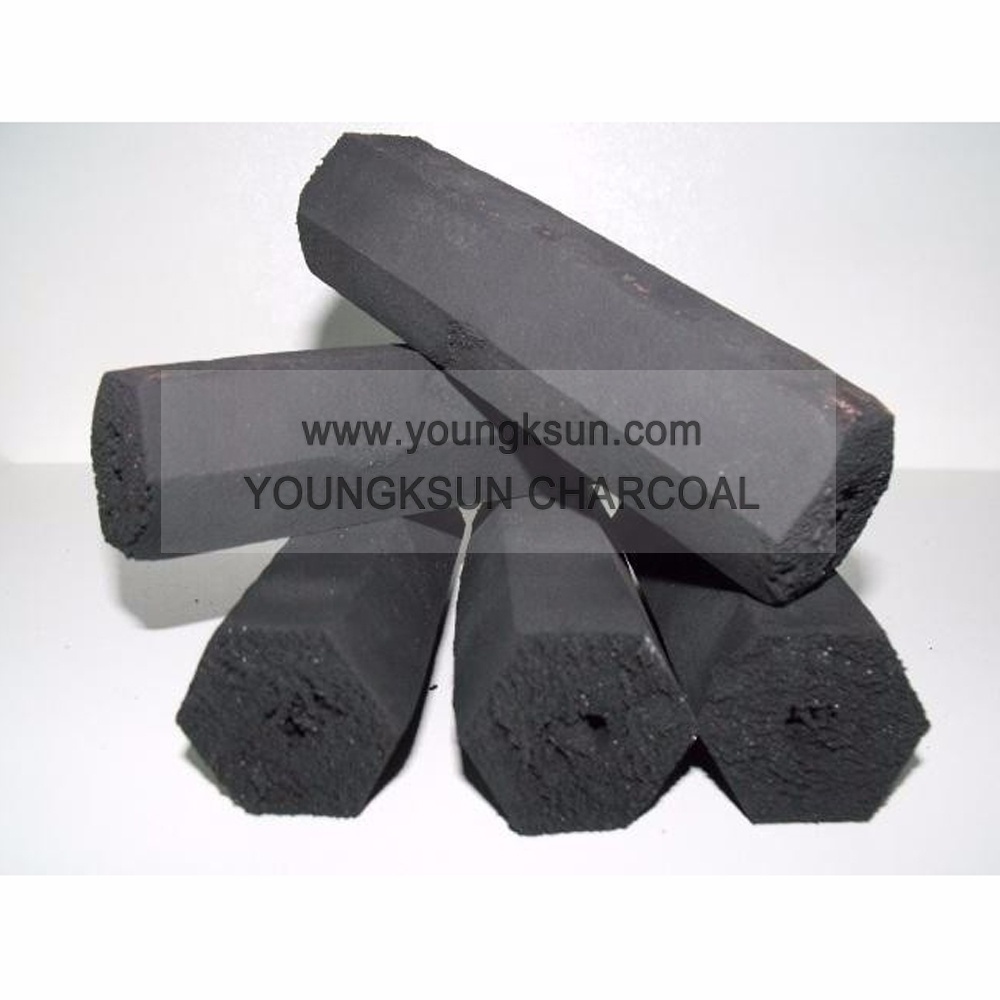 YKS Burning 4-5hours Hexagonal hardwood  briquettes charcoal for BBQ