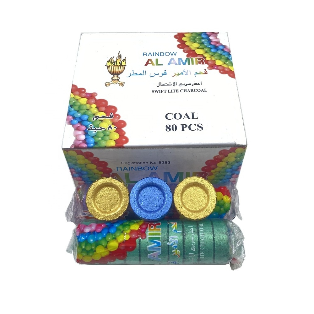 YKS export easy lite 33mm colorful bakhoor charcoal hookah shisha coal