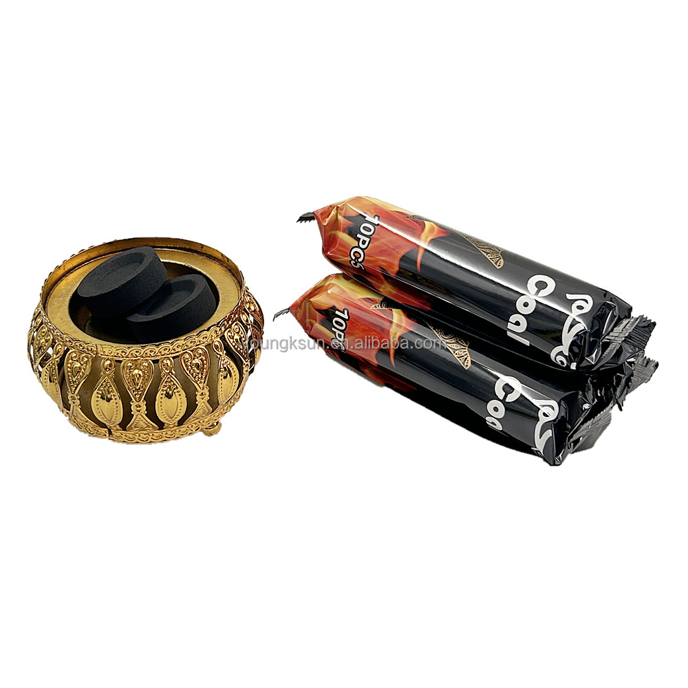 YKS 33mm 40pcs suadi arabia shisha charcoal incense torch coal hookah briquettes