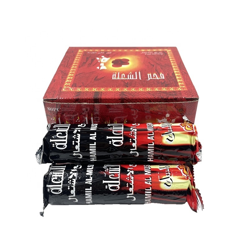 YKS torch coal 33mm high quality long burning time hookah charcoal tablets 80pcs per box for shisha