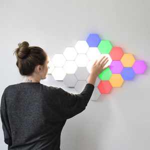 Modular Hexagon LED Lights Smart LED Wall Light Panels Touch Control RGB Night Light for Home