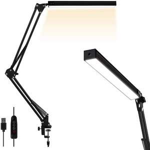 LED Desk Light Elegant Metal Swing Arm Lighting Desk with Clamp, Dimmable Architect Table Lamp Desk