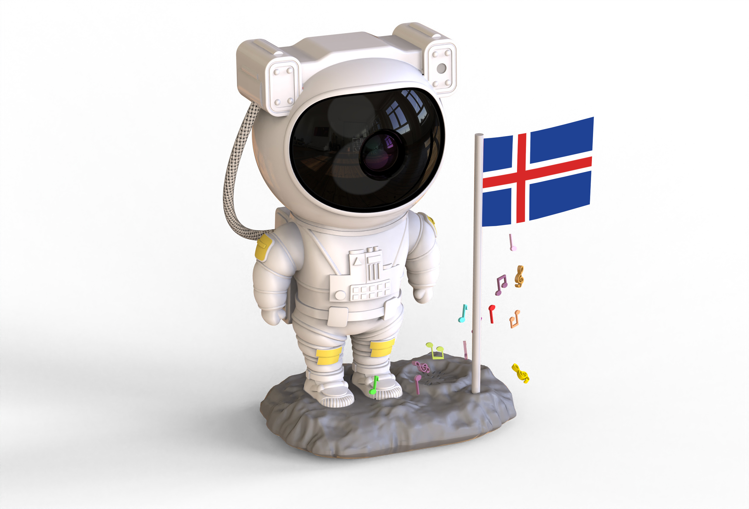 2024 Light Starry Sky Space Projector Astronaut Rocket, Room Nebula Star Astronaut Galaxy Projector Light with Flag