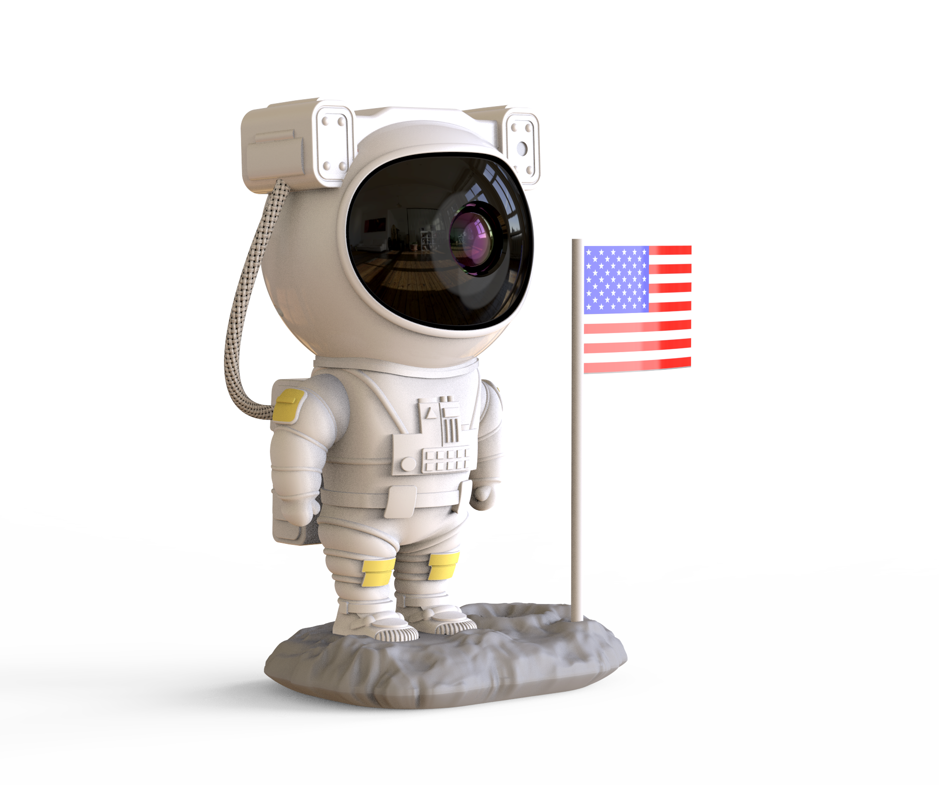 2024 Light Starry Sky Space Projector Astronaut Rocket, Room Nebula Star Astronaut Galaxy Projector Light with Flag