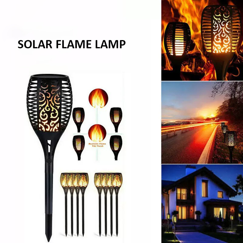 12LED IP65 Waterproof Solar Torch Tiki Lights Outdoor Fire Flame Lamps for Pathway Landscape Garden