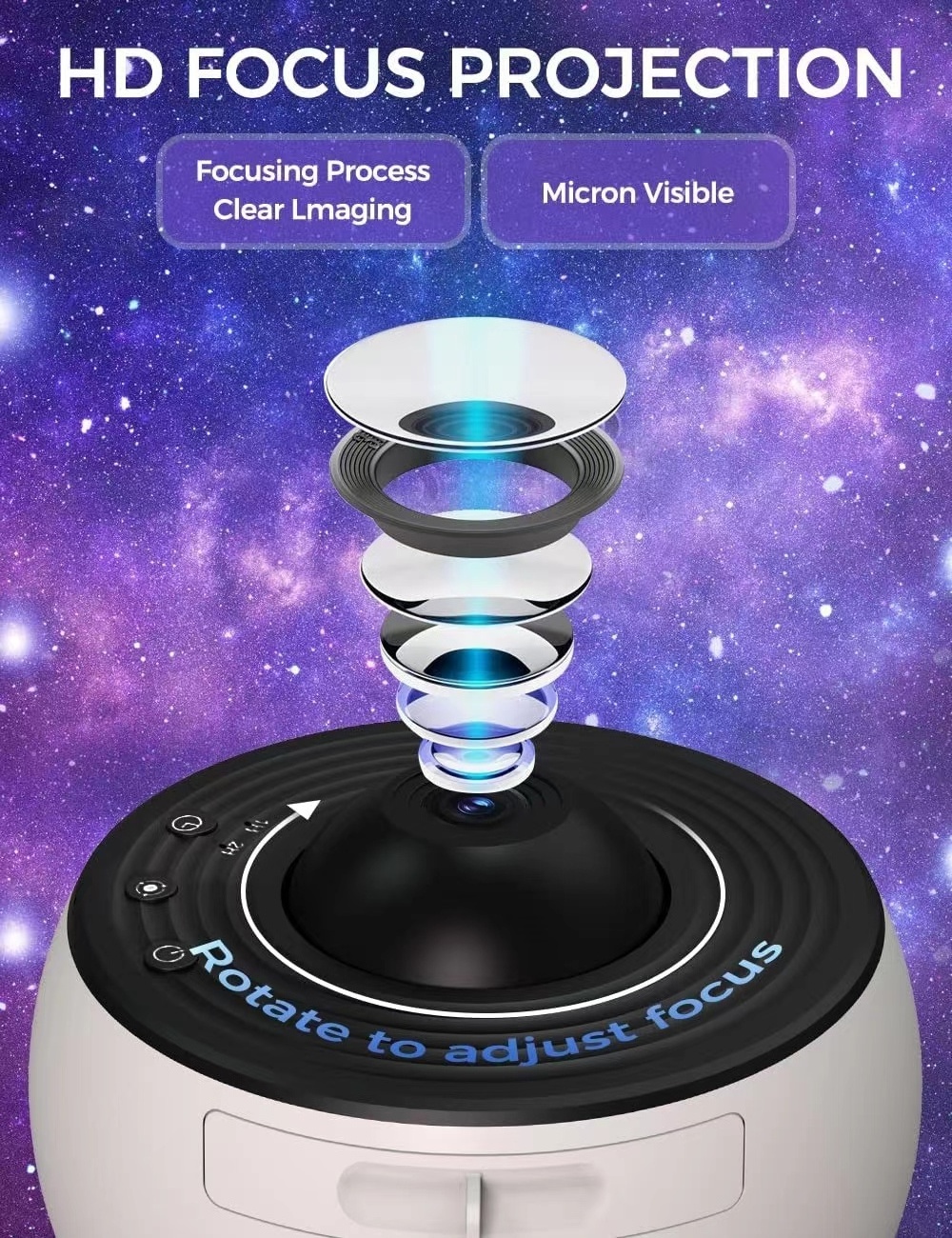 12 IN 1 Realistic Planetarium Projector HD Focus Sky Projector Star Moon Galaxy Night Light for Bedroom