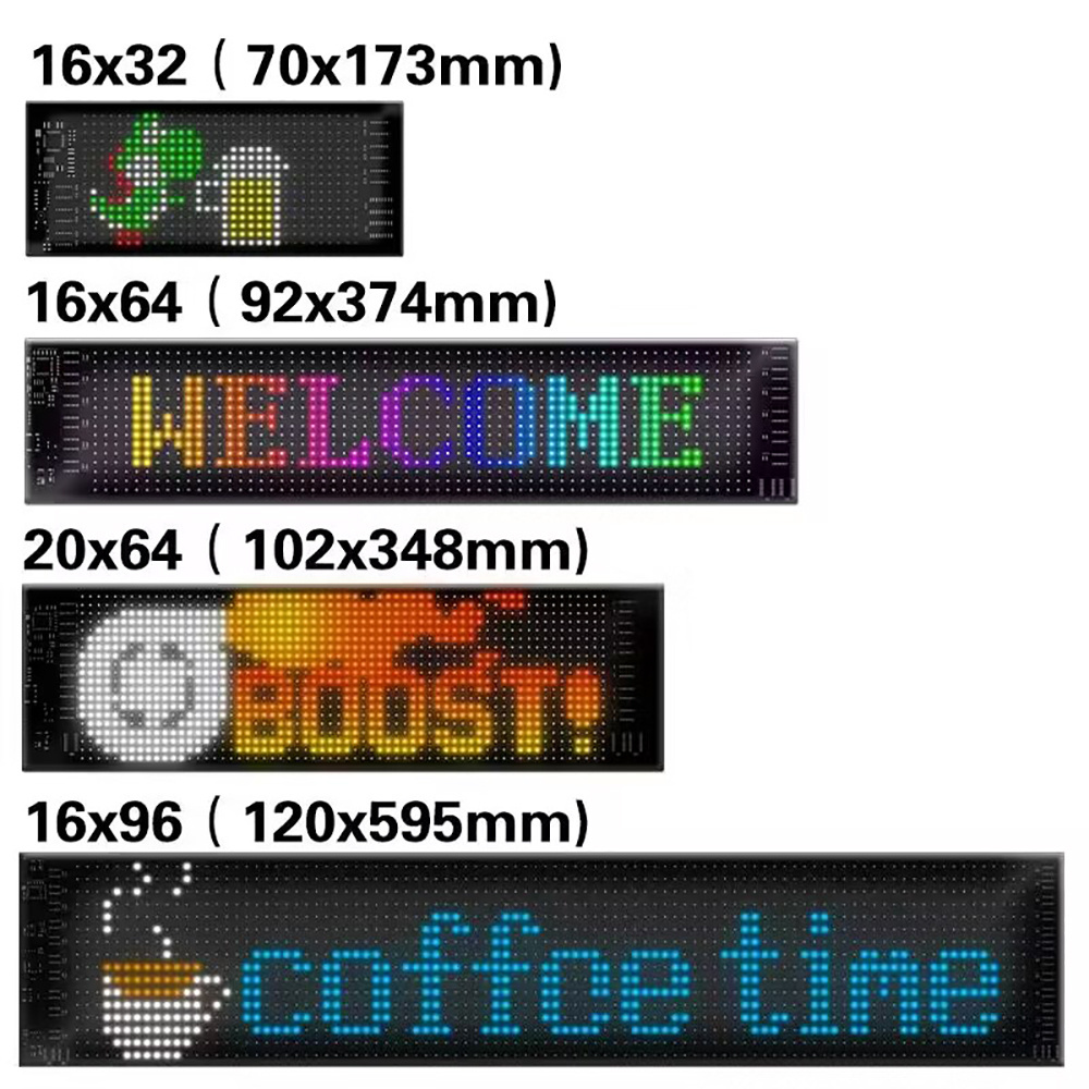 LED Sign USB Scrolling LED Sign APP Control DIY Text Pattern Flexible LED Sign For Concert Store Party Car