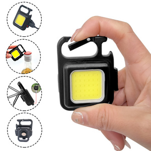 COB Keychain Work Light 100 Lumens 4 Modes with White Light Small Keychain Flashlights Magnet Rechargeable Keychain Light