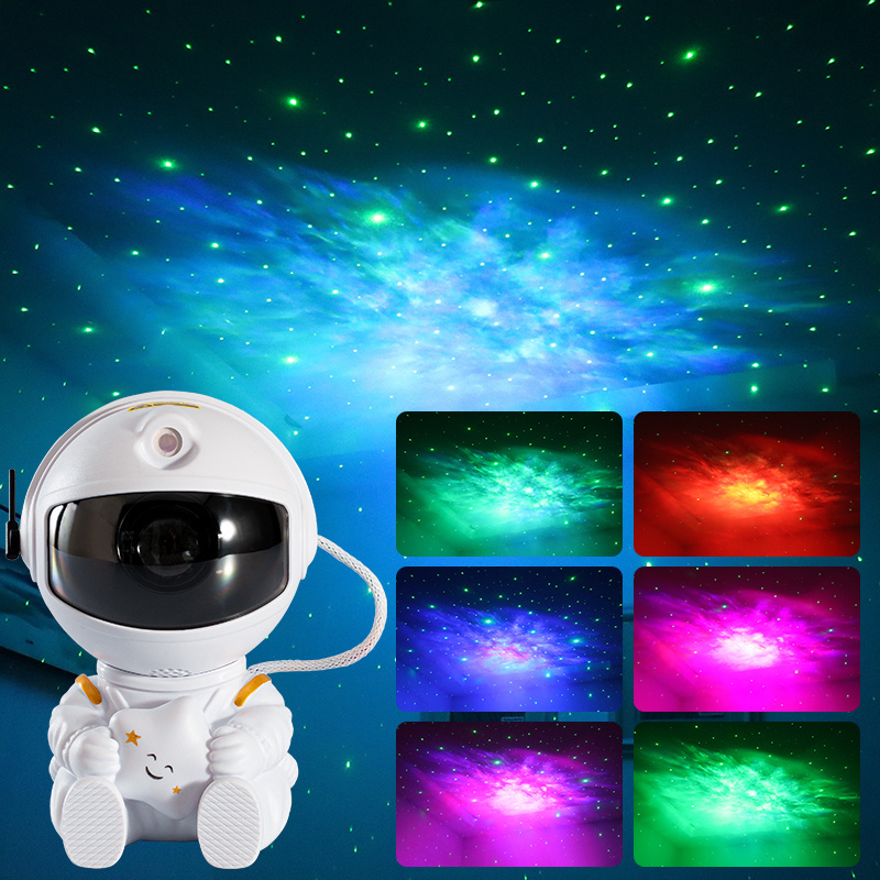 Multi-color Rotatable Astronaut Projection Lamp Ocean Wave Star Light Galaxy Projector for Bedroom