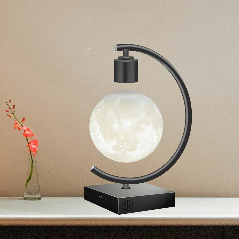 Levitating LED Night Light 3D Printing Moon Lamp Cool Light Table Lamp with Touch Control