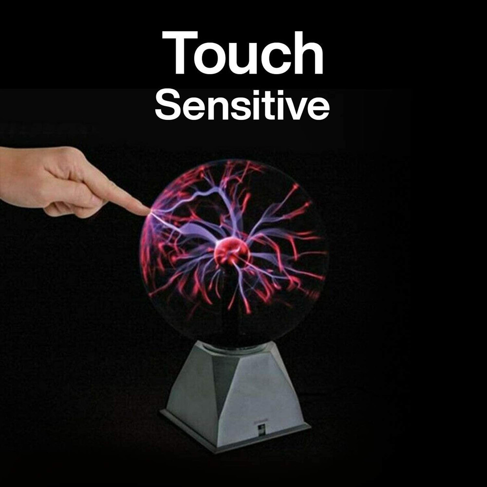 Novelty Nebula Thunder Lightning USB Powered Magic Plasma Ball Lamp Touch & Sound Sensitive Large Lightning Ball for Kid Bedroom