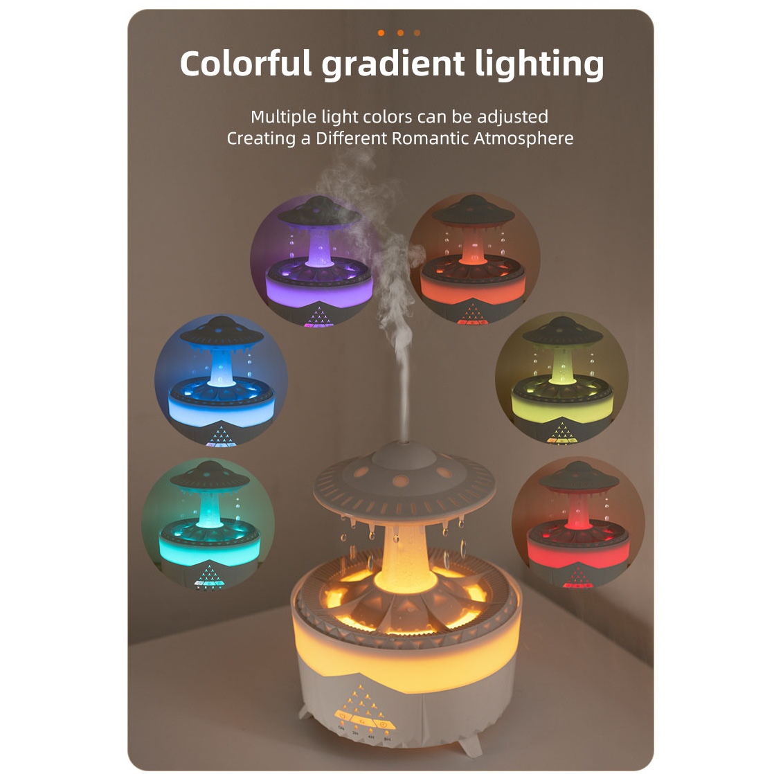 Cloud Rain Humidifiers Essential Oil Diffuser with 7 Colors nightlights Aromatherapy Diffuser Desk Fountain for Relaxing