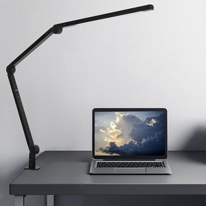 Aluminium Alloy Material Architect Dimming Modern Clamp Desk Lamp, Flexible Swing Arm Nail Black Table Lamp with Clamp