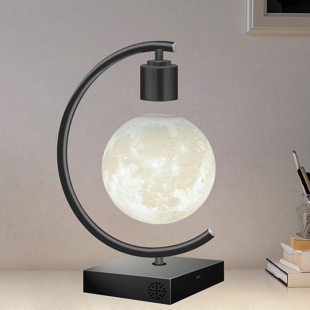 Levitating LED Night Light 3D Printing Moon Lamp Cool Light Table Lamp with Touch Control