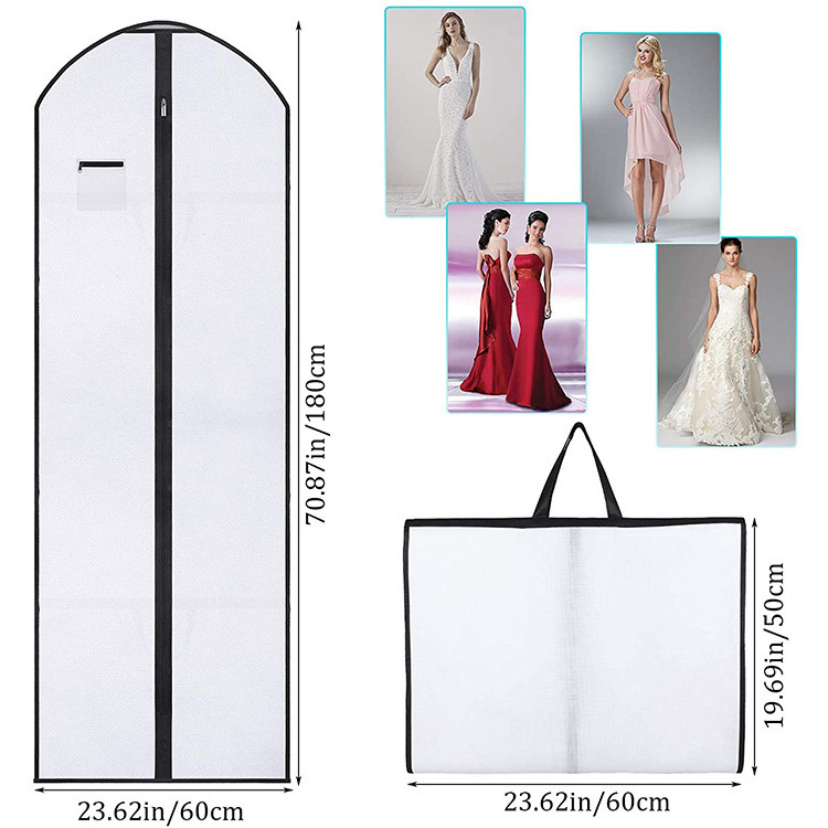 Wholesale Hanging Bag Non-Woven Fabric Household Clothing Cover Custom Dress Garment Bag