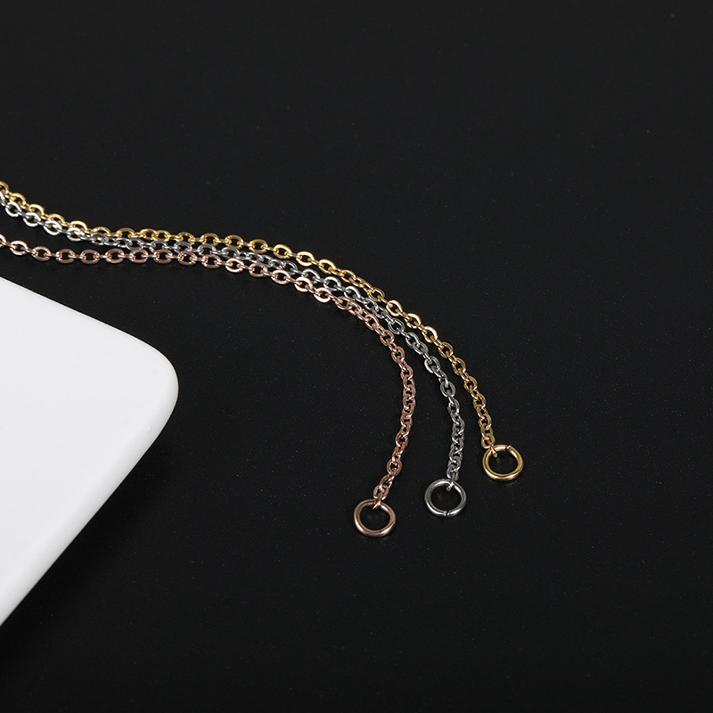 Wholesale Chains Jewelry Basic Regular Chain Necklace 1.5mm/2mm/2.5mm Stainless Steel Flat Oval Rolo Link Chains