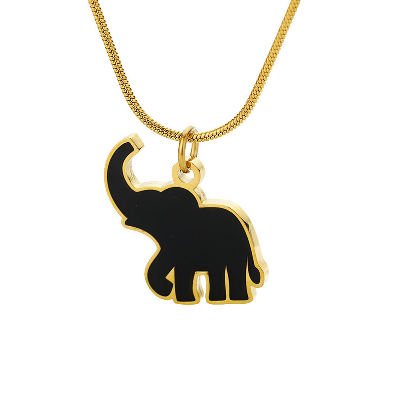 Funny Summer Party Jewelry Wholesale 18K Gold Plated Enamel Animal Butterfly Elephant Crab Palm Tree Necklace For Women Men