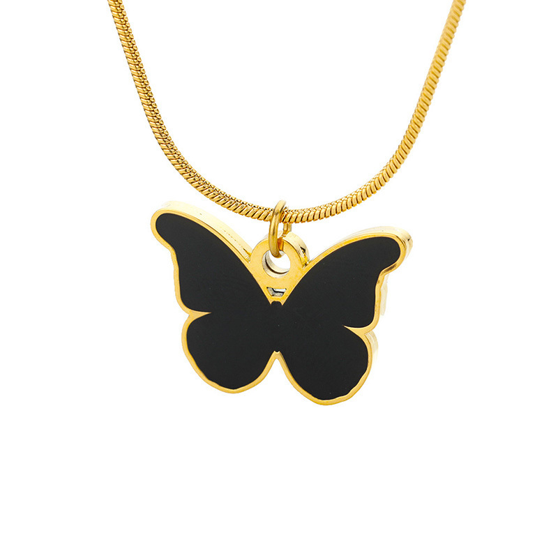 Funny Summer Party Jewelry Wholesale 18K Gold Plated Enamel Animal Butterfly Elephant Crab Palm Tree Necklace For Women Men