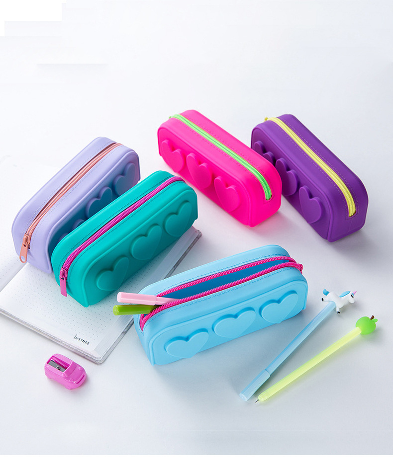 New Cute Soft Silicone School Pencil Case Pencil Box For Kids