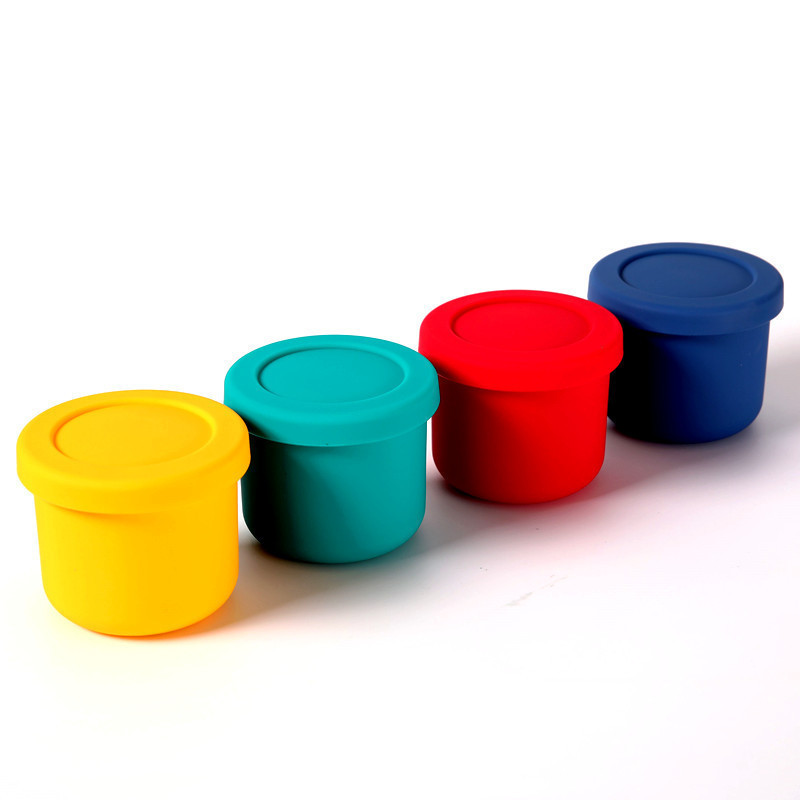 Food Safe Silicone Small Condiment Containers with Lids Reusable Silicone Baking Cups Snack Containers Sauce Cups