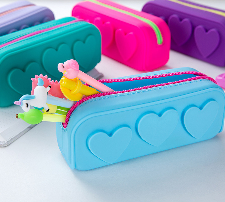 New Cute Soft Silicone School Pencil Case Pencil Box For Kids