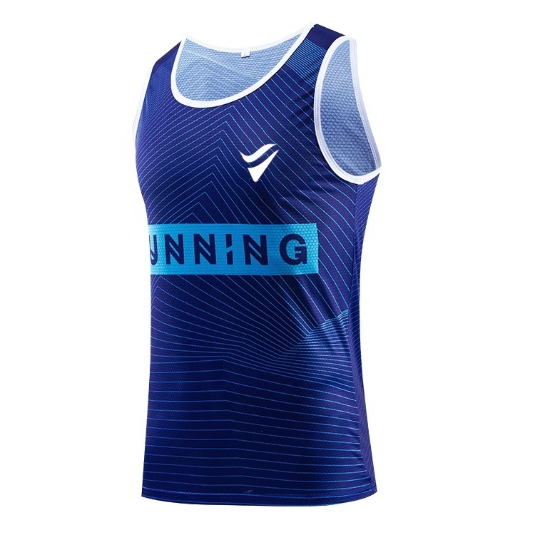 New Style Sublimation Printed Custom 100% Polyester Running Singlet