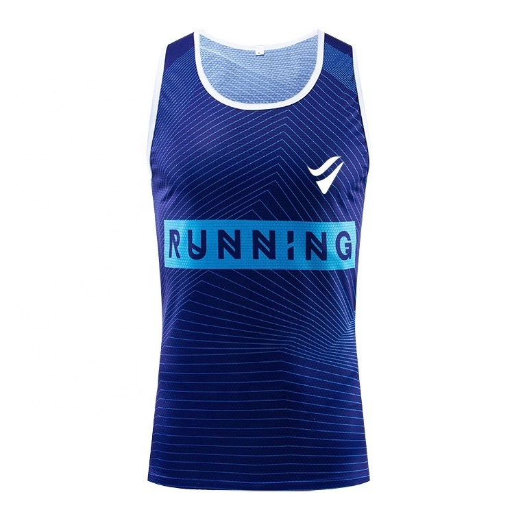 New Style Sublimation Printed Custom 100% Polyester Running Singlet