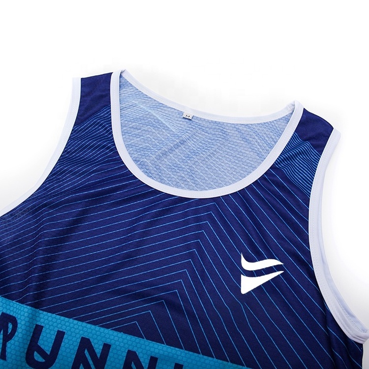 New Style Sublimation Printed Custom 100% Polyester Running Singlet