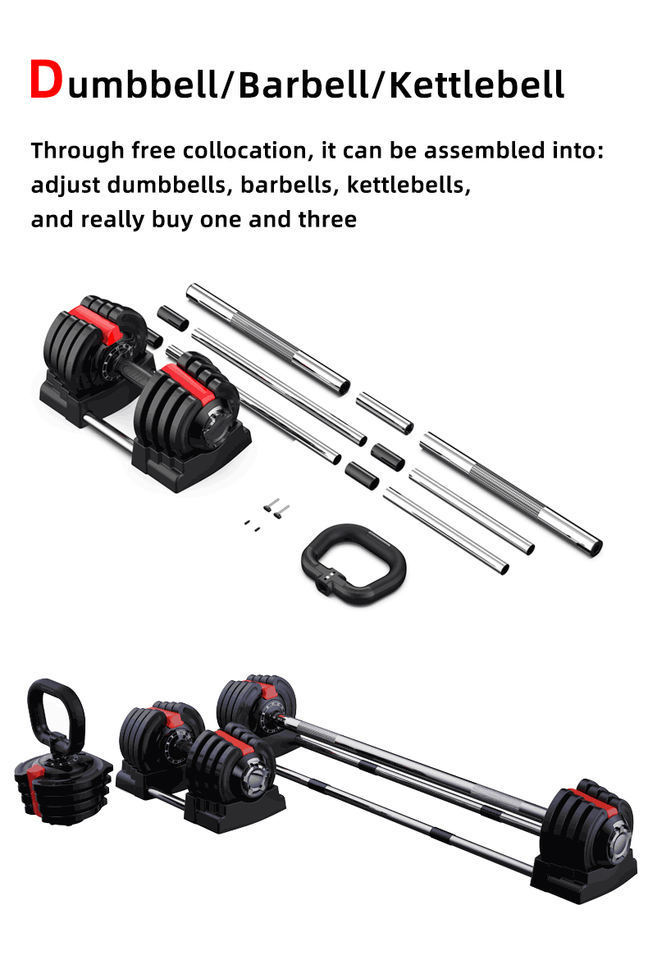 dumbbells and curved chrome barbell set