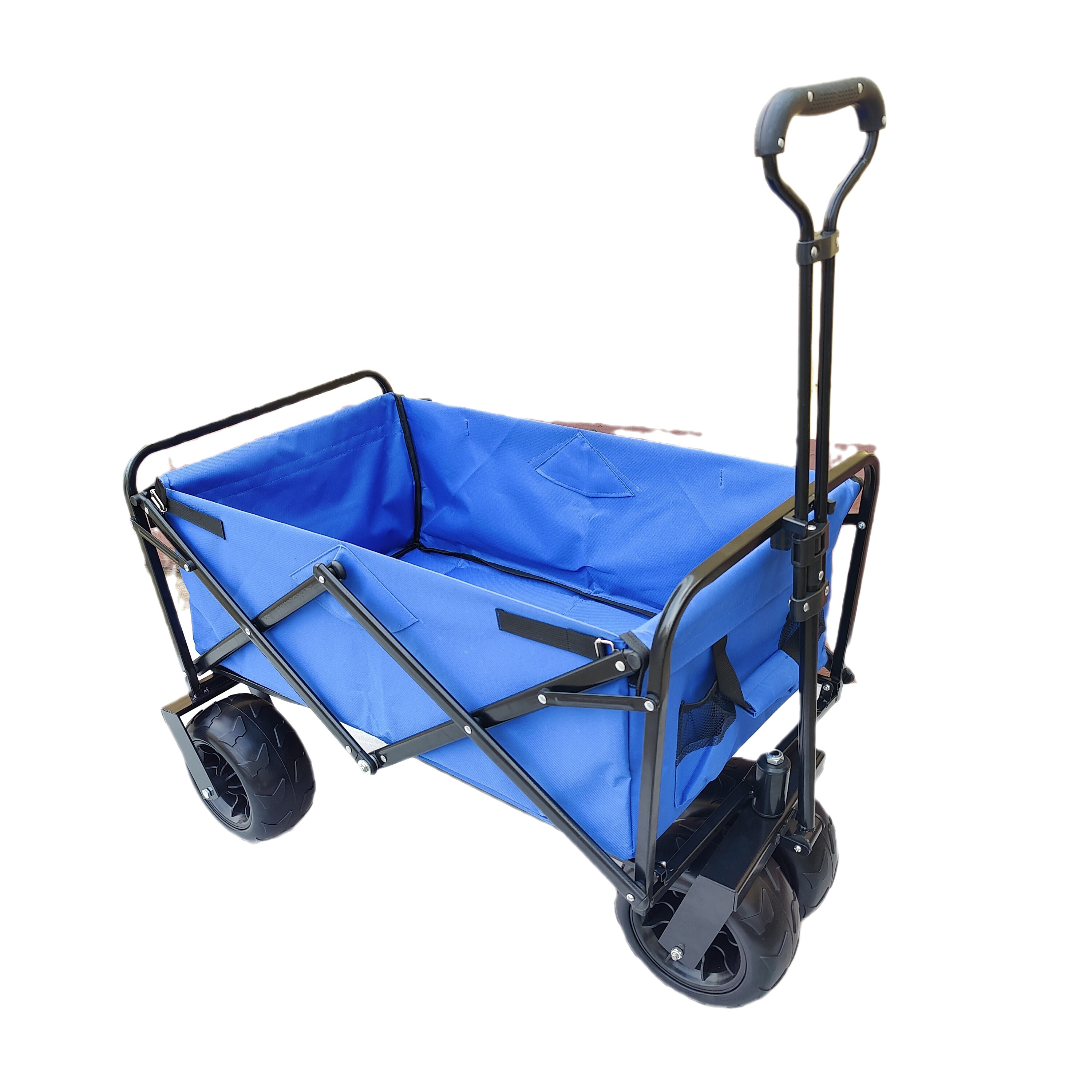 Portable Four-Wheel Collapsible Metal Foldable Wagon Utility Cart Beach Garden Outdoor Pull Trolley Hand Carts Trolleys