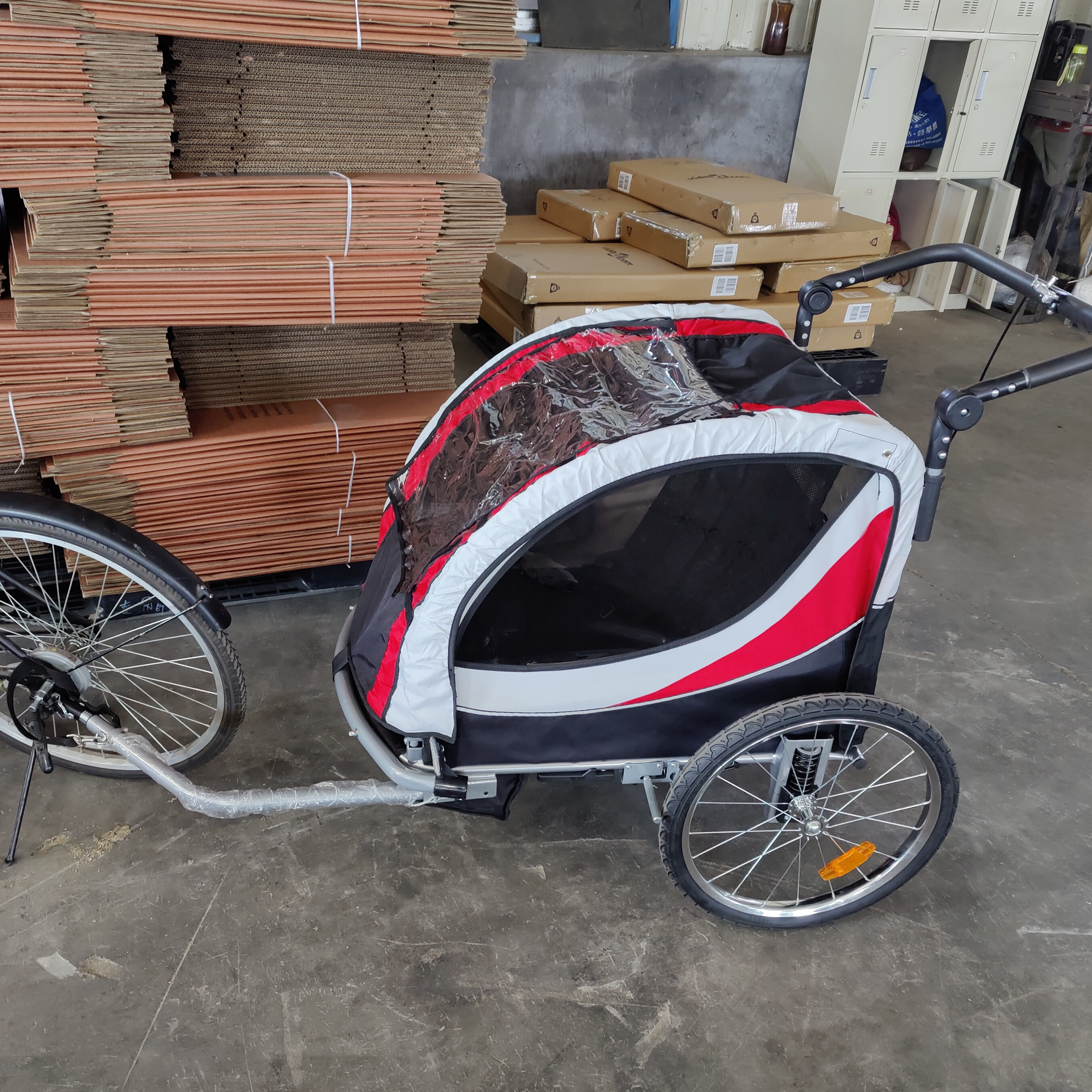 Folding Bicycle Bike Cargo Storage Cart and Baby Bike Trailer with Hitch