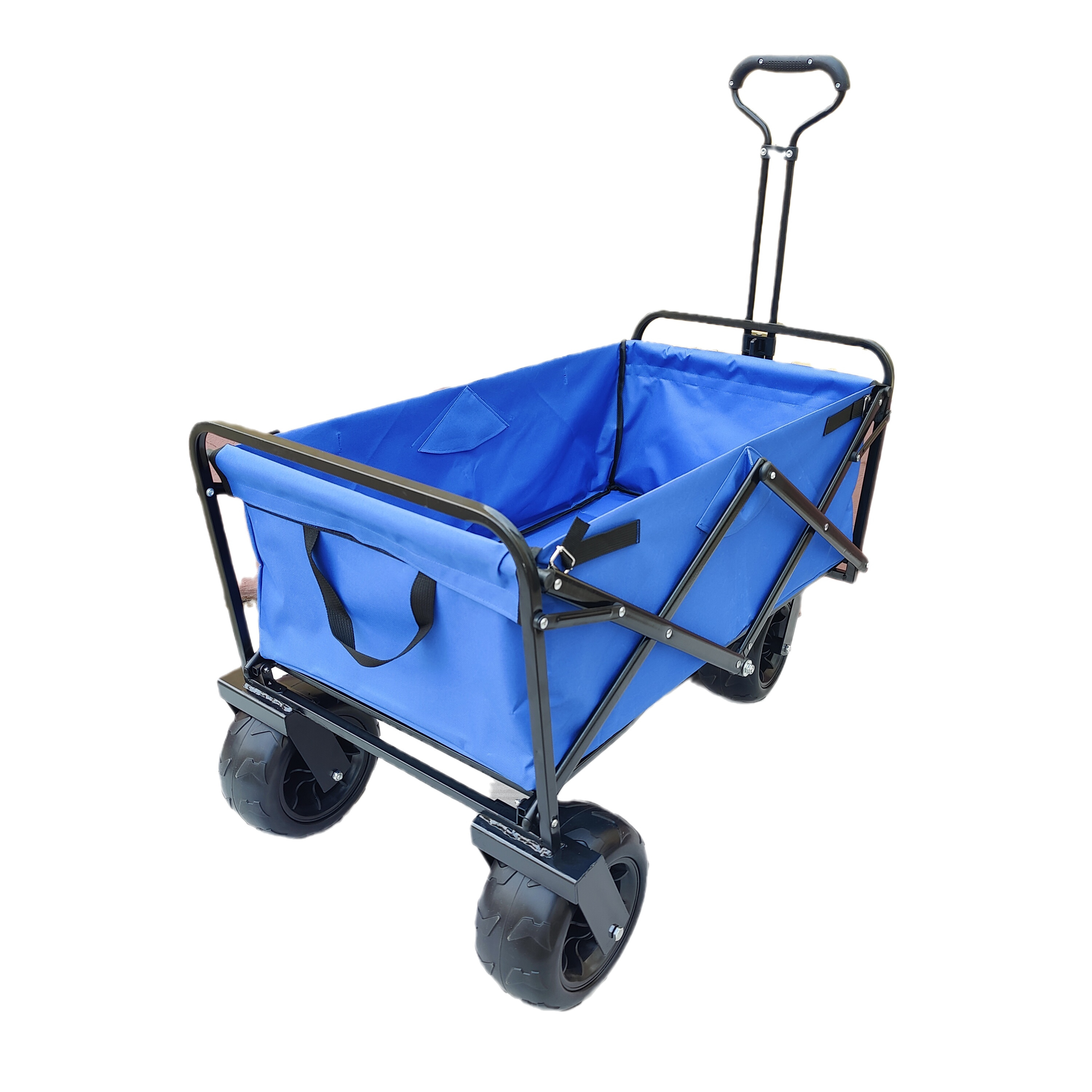 Portable Four-Wheel Collapsible Metal Foldable Wagon Utility Cart Beach Garden Outdoor Pull Trolley Hand Carts Trolleys