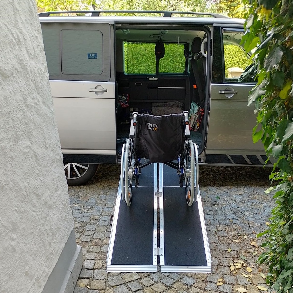 Folding Lightweight Aluminum Wheelchair Ramp Electric Wheelchair Ramp Threshold Portable Handicap Ramps for Home with Non-S