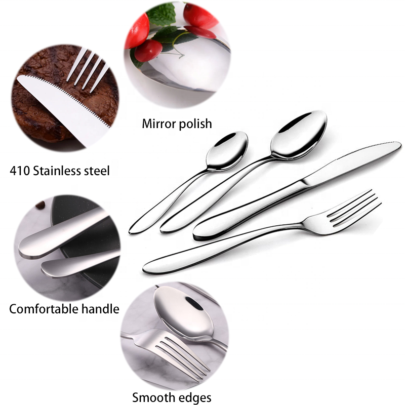 Knife Spoon Fork Set Gold Cutlery 24PCS Stainless Steel Flatware sets For Wedding Gift Cutery Set