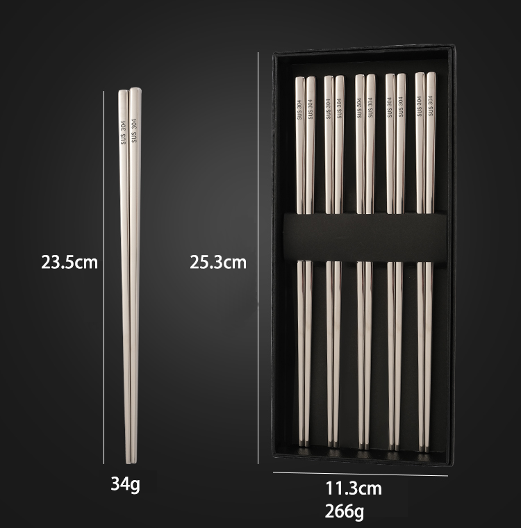 Logo and pattern can be customized Wedding chopsticks hotels and household laser  stainless steel chopsticks