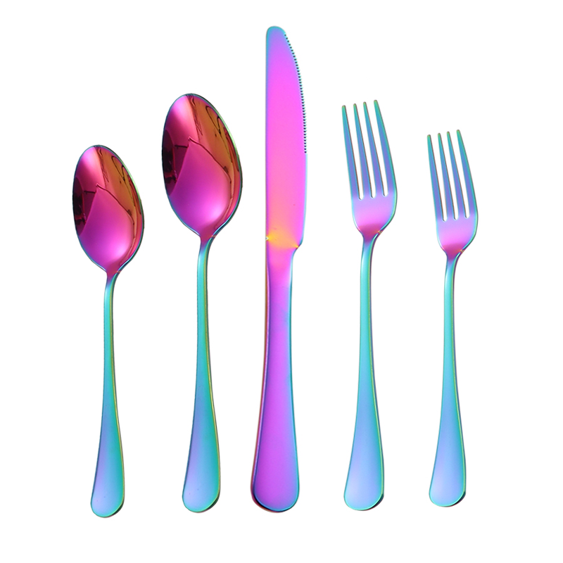 Support customized LOGO Flatware 304(18/10) stainless steel  gold dinner knife spoon fork set cutlery set wholesale