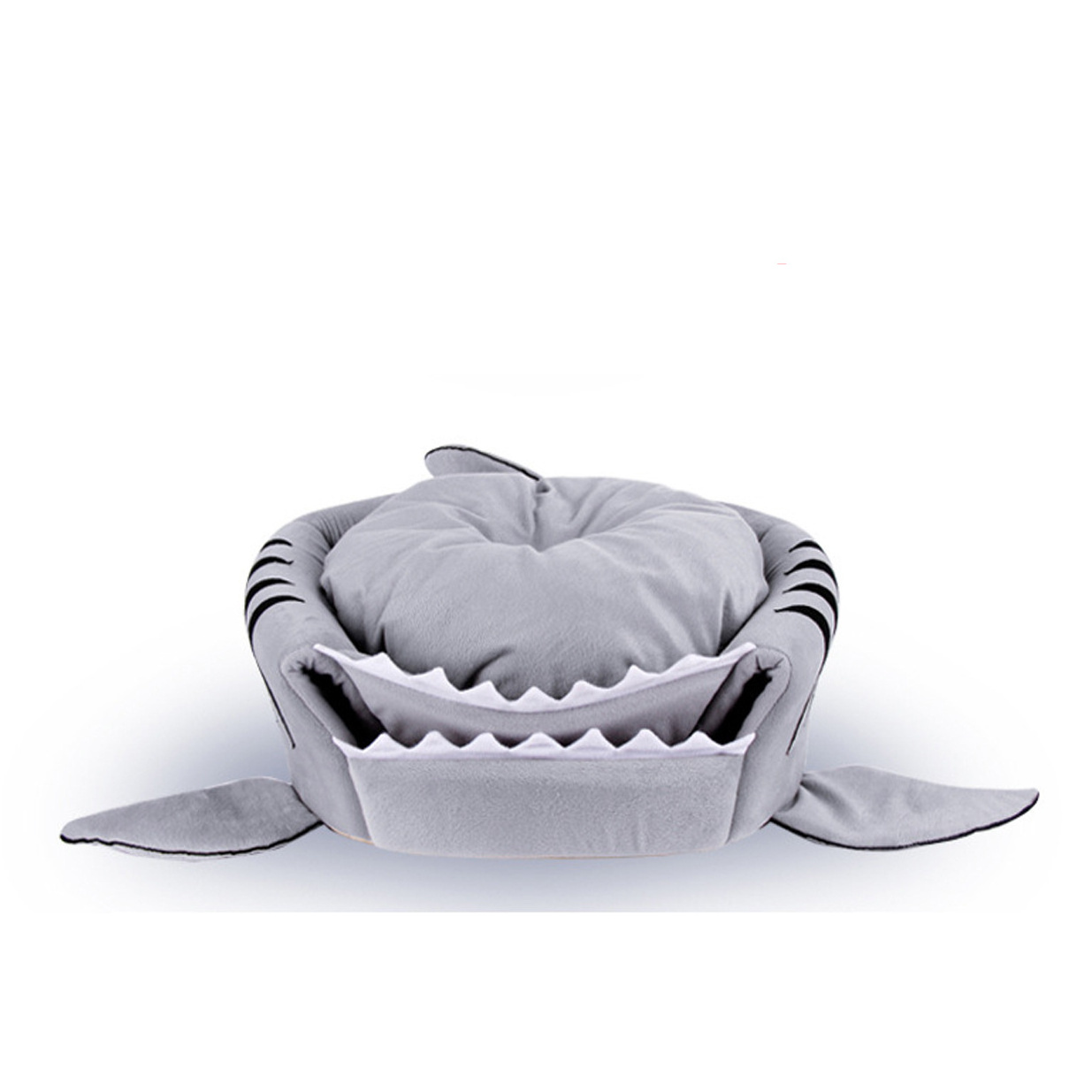 Washable Shark Pet Bed Cave Bed for Small Medium Dog Cat with Removable Cushion and Waterproof Bottom