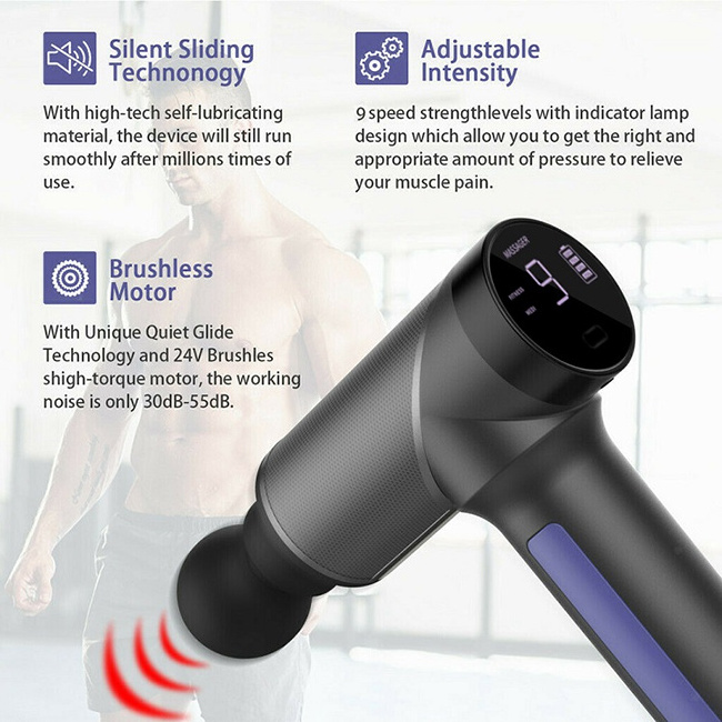 9 Speed Medical Massage Gun Handheld Percussion Muscle Massage Gun for Athletes Fascial Gun Massager