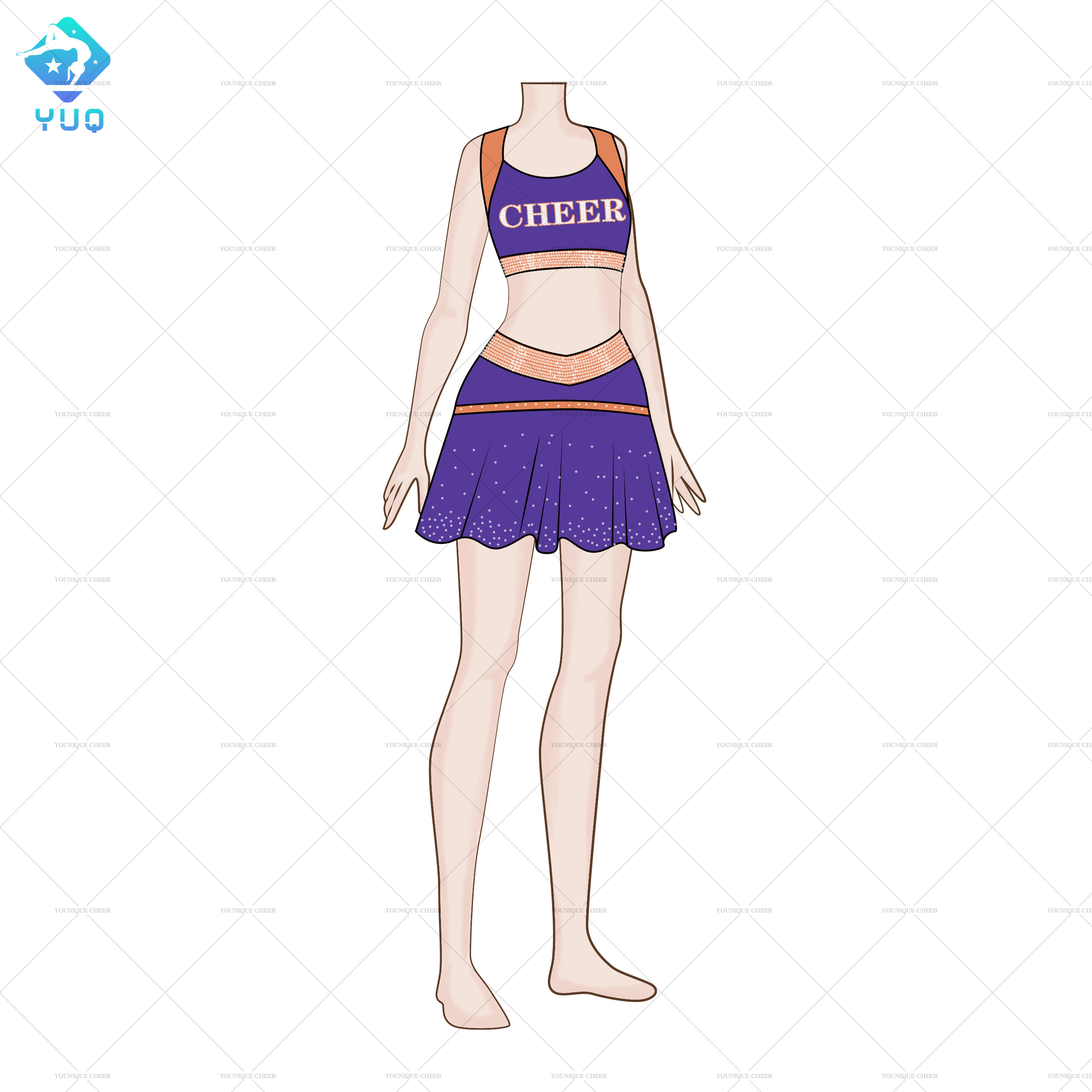 YNQ Adult Youth cheerleader uniform majorette dance uniforms gym shirt reversible basketball uniform