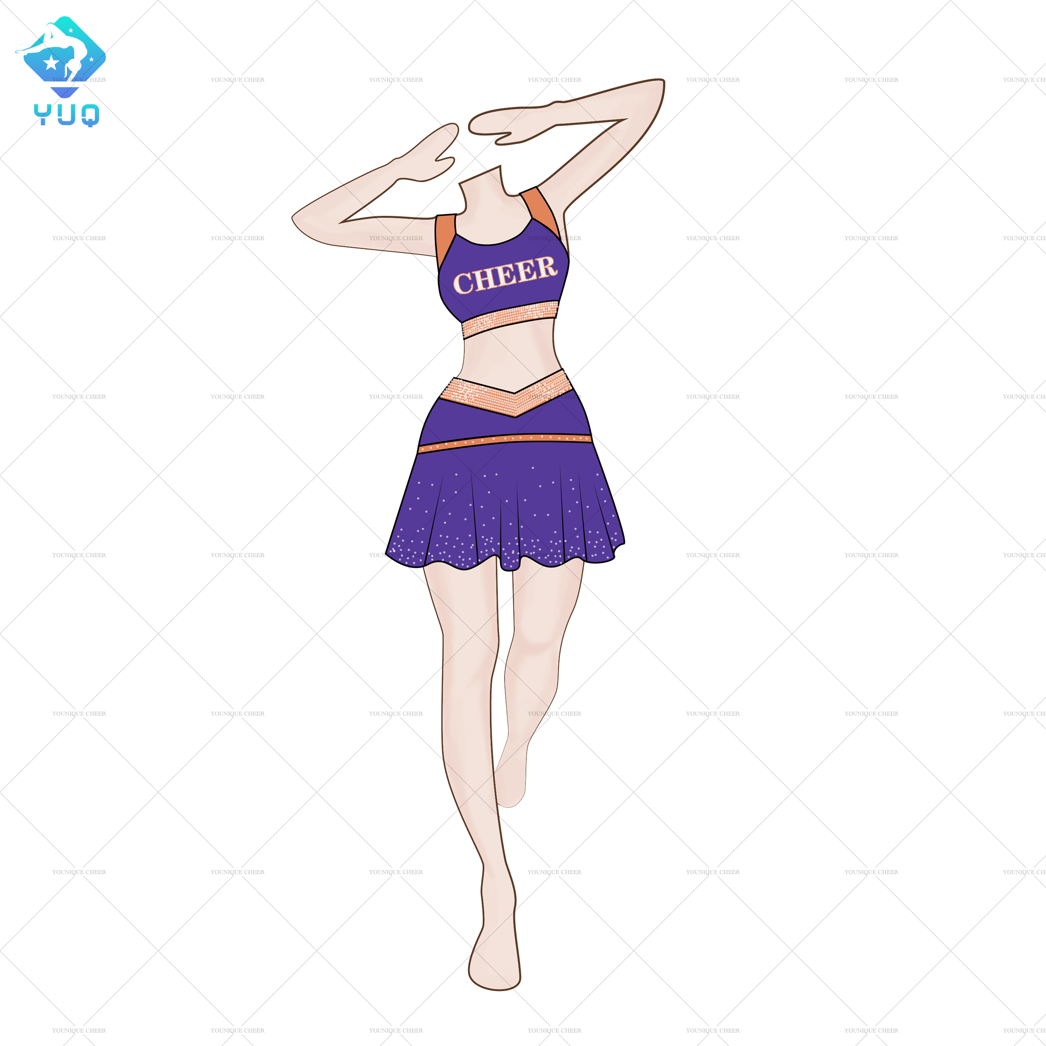 YNQ Adult Youth cheerleader uniform majorette dance uniforms gym shirt reversible basketball uniform