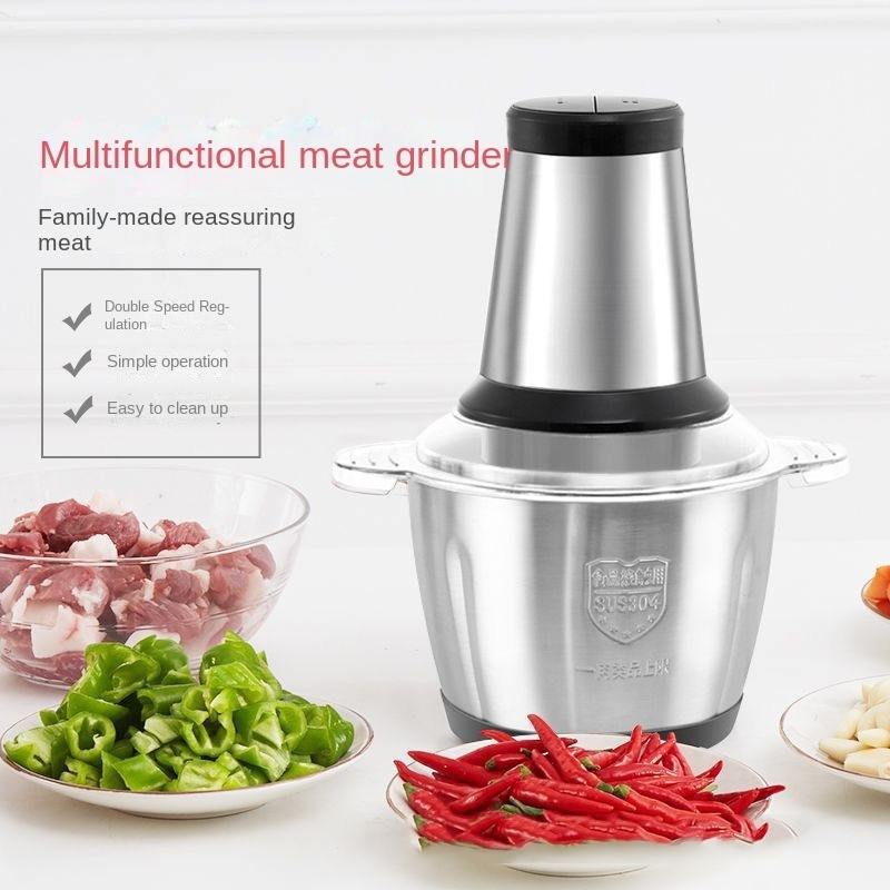 Stainless Steel Electric Chopper Meat Grinder Mincer Vegetable Chopper Meat Slicer Machine Household Grinder Food Processor