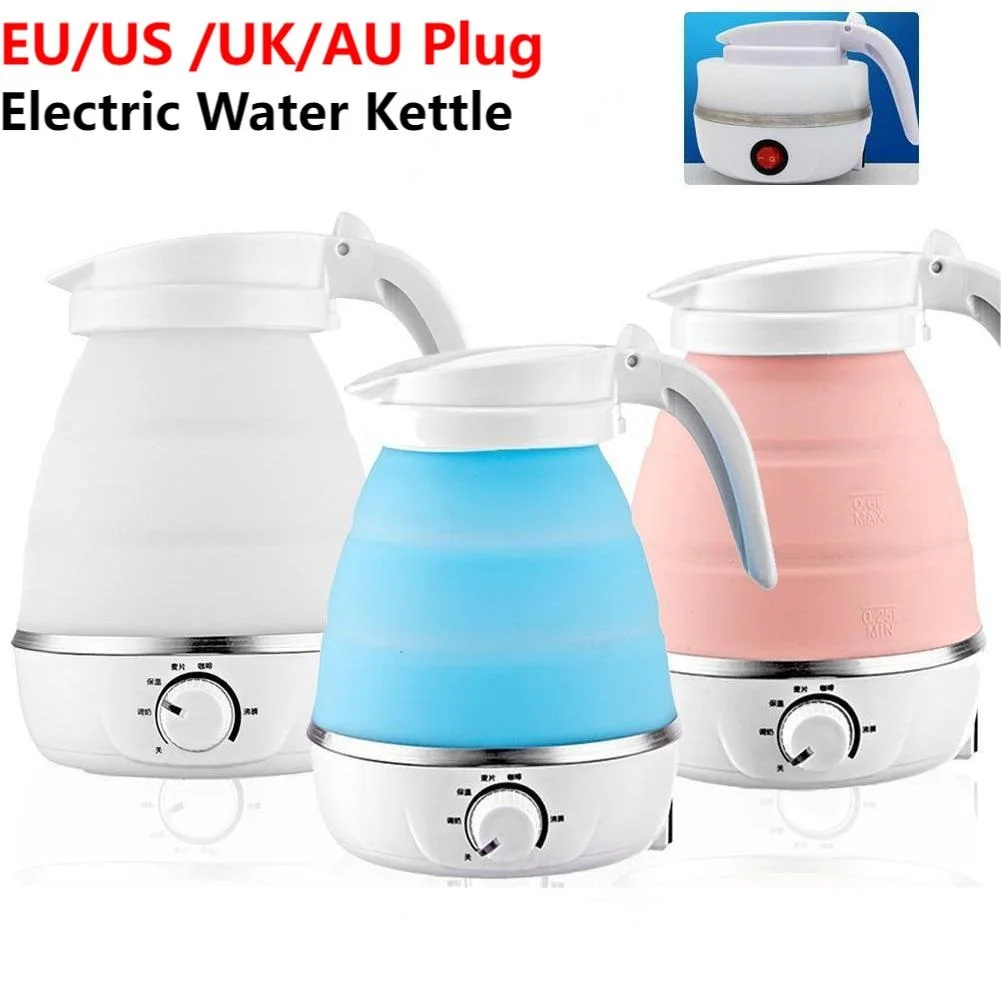 Folding Mini Electric Kettle Oem Electric Kettle Temperature Control Cordless Kettle Travel Portable Silicone Foldable 0.6L 600w