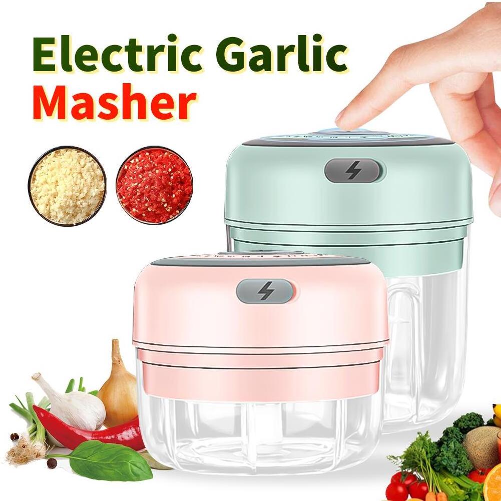 mini electric food garlic grinder chopper usb rechargeable vegetable crusher press meat fruit processor