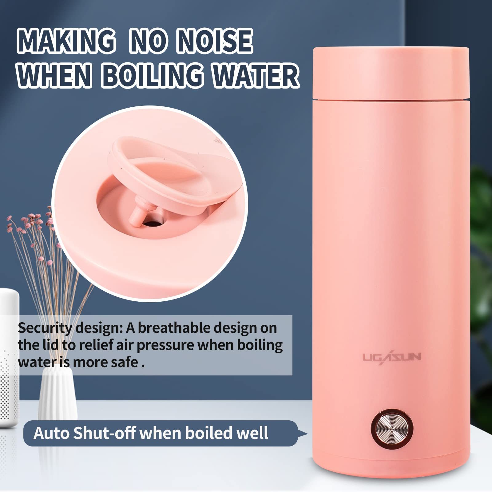 Mini Electric Portable Tea Kettle 400ml Electric Kettle with Keep Warm Function Water Boiler  Stainless Steel 300W heating cup