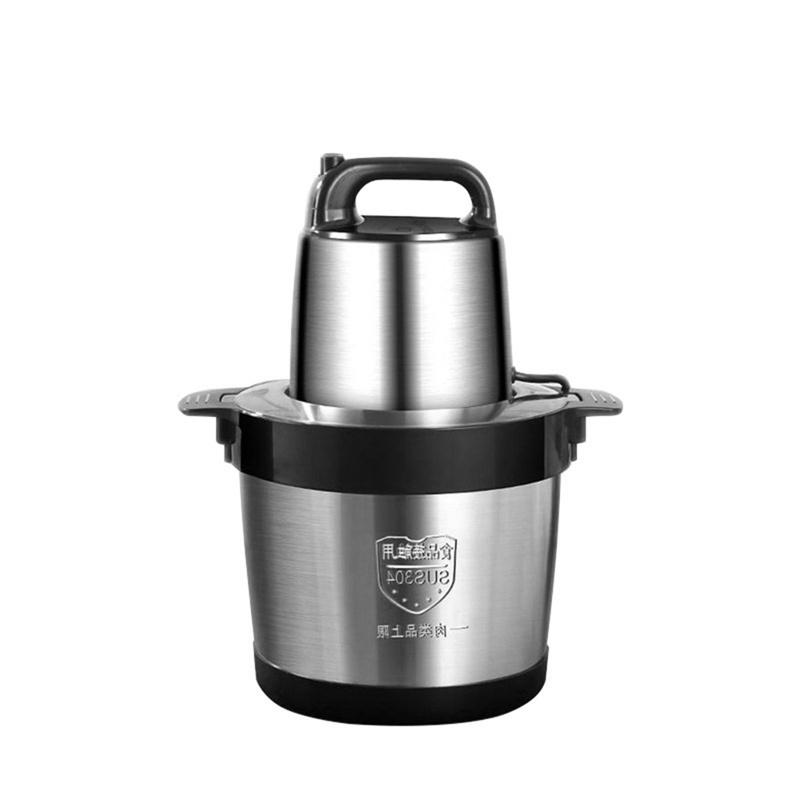 6L Capacity Electric Chopper Meat Grinder Mincer 1000W Food Processor Kitchen Slicer Garlic Vegetable Stainless Steel Silver OEM