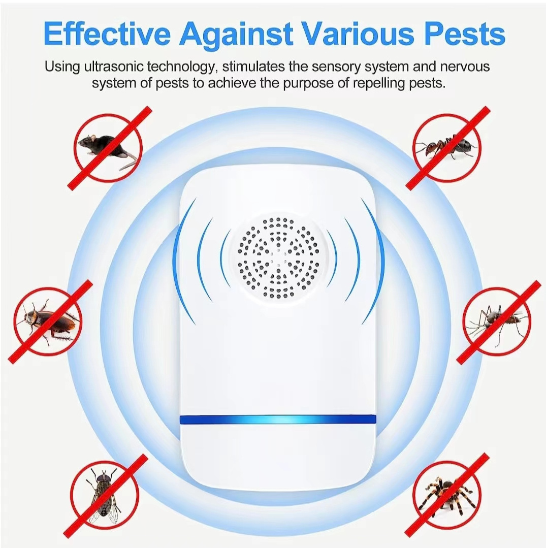 Ultrasonic Pest Repeller Indoor Pest Control Electric Fly Mosquito Insect Repellent Device 220v ABS Electronic Mosquito Swatter